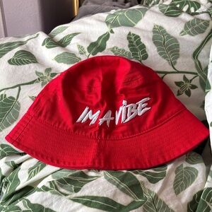 Red “I’m a Vibe” Bucket Hat